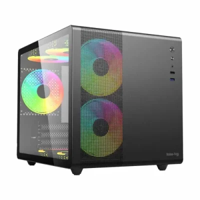 Key Features Model: V300 Motherboard support: Micro ATX, Mini-ITX Front/Top port: 1x USB 3.0, 1x USB 2.0, Audio Port, 1x HD Audio Drive Bay: 2x 3.5 Inch, 2x 2.5 Inch Pre-build Fans: 3x RGB Fans